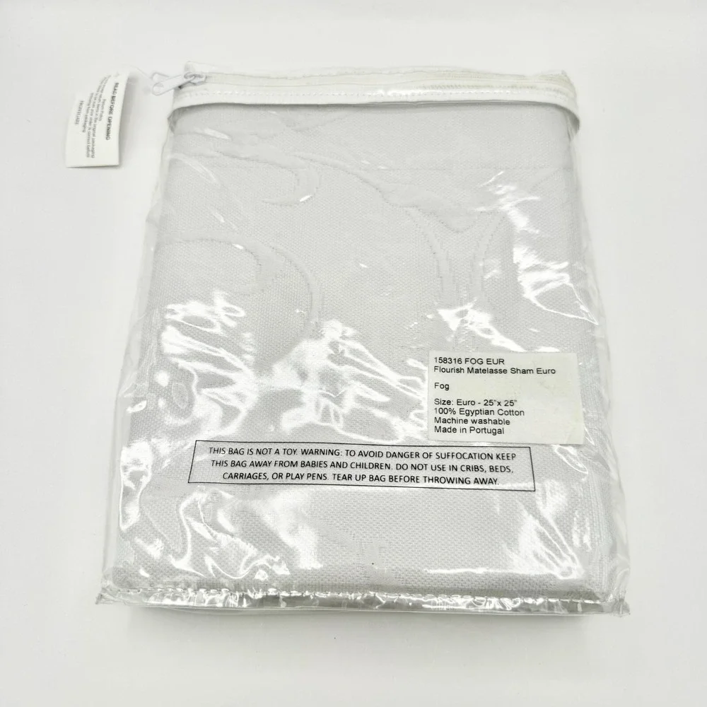 *New Frontgate Flourish Euro Sham Fog Grey 25